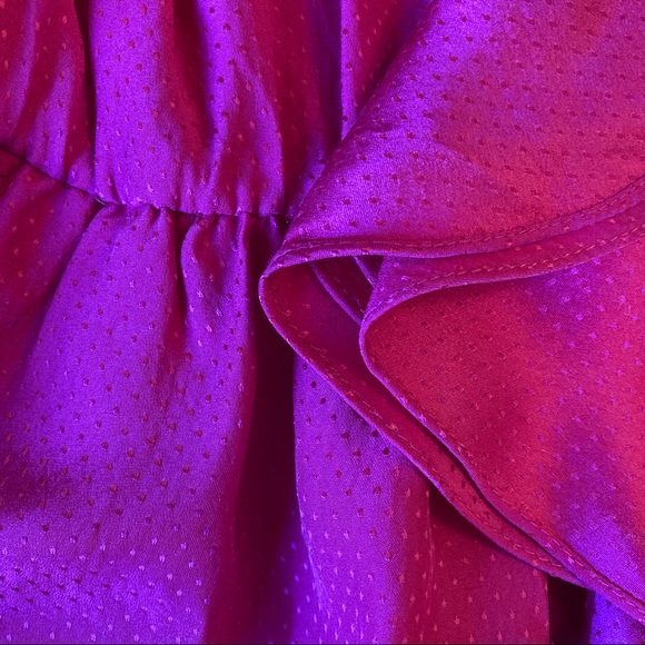 REBECCA TAYLOR Fushia Pink Silk Ruffle Mini Dress - Picture 7 of 12